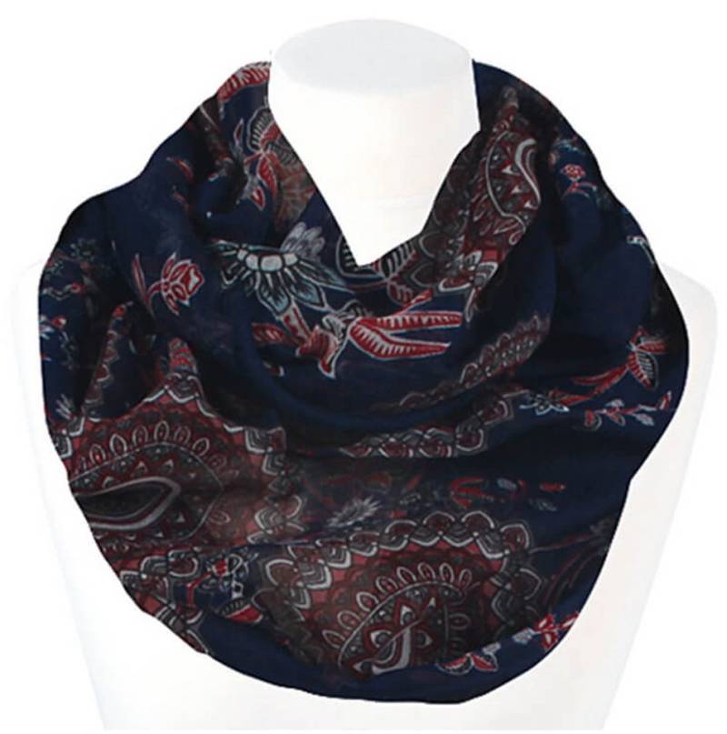 chic4home Loop Trend Twist, (1-St. 1-teilig), Damen Loop-Schal Schlauchschal Blumen-Mandala Muster von chic4home
