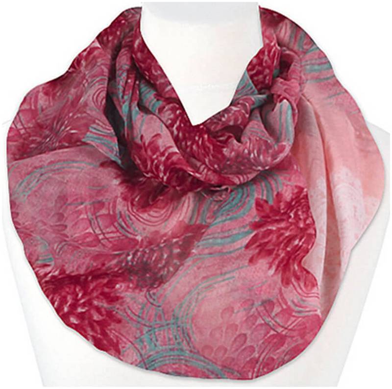 chic4home Loop Trend Twist, (1-St. 1-teilig), Damen Loop-Schal Schlauchschal Blumen Muster von chic4home