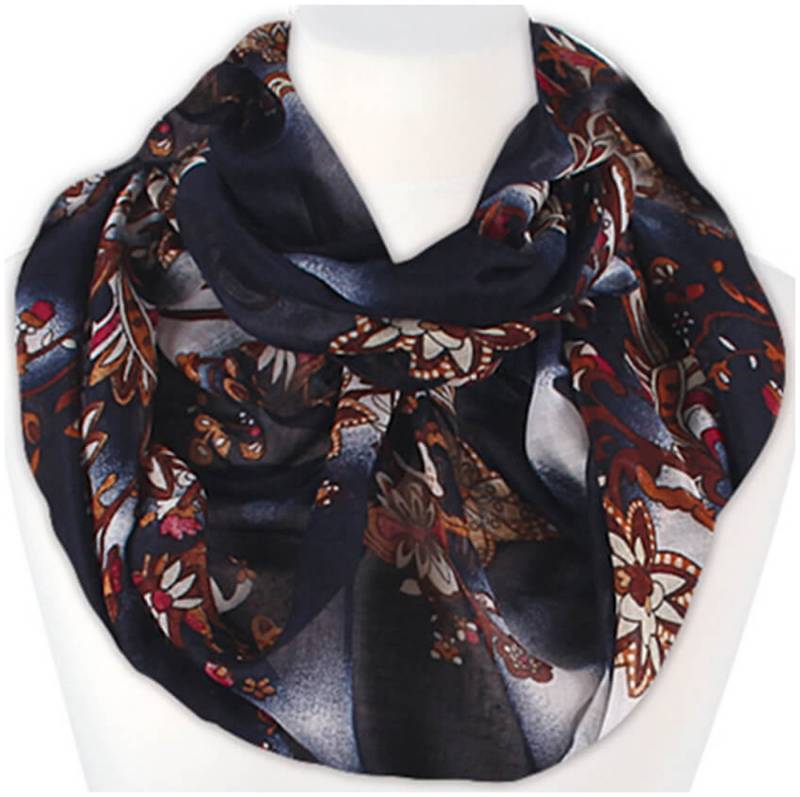 chic4home Loop Trend Twist, (1-St. 1-teilig), Damen Loop-Schal Schlauchschal Florales Design von chic4home