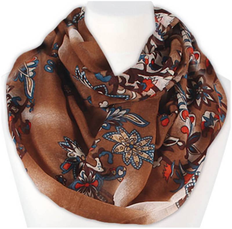 chic4home Loop Trend Twist, (1-St. 1-teilig), Damen Loop-Schal Schlauchschal Florales Design von chic4home