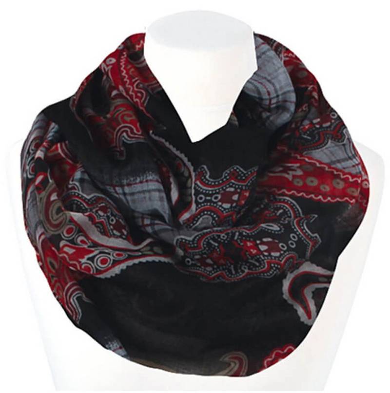 chic4home Loop Trend Twist, (1-St. 1-teilig), Damen Loop-Schal Schlauchschal Karo-Paisley Muster von chic4home
