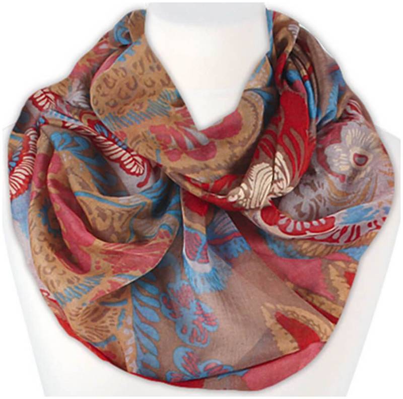 chic4home Loop Voyage Vibes, (1-St. 1-teilig), Damen Loop-Schal Schlauchschal Blumen Muster von chic4home