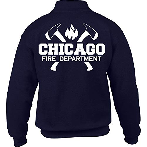 Chicago Fire Dept. - 1/4 Sweatjacke mit Axt-Motiv (M) von chicagofireshop