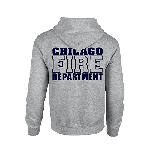 Chicago Fire Dept. - Sweatjacke mit Kapuze in grau (XL) von chicagofireshop