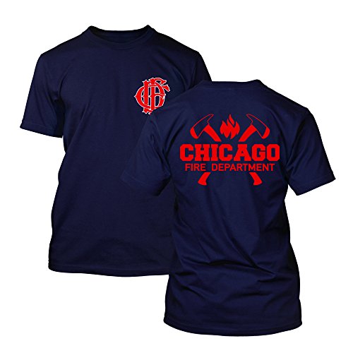 Chicago Fire Dept. - T-Shirt mit Axt-Logo und Schriftzug (Red Edition) (L) von chicagofireshop