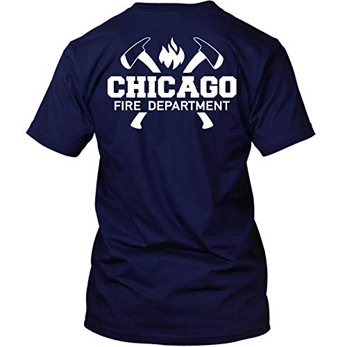 Chicago Fire Dept. - T-Shirt mit Logo und Axt-Motiv (S, Navy) von chicagofireshop