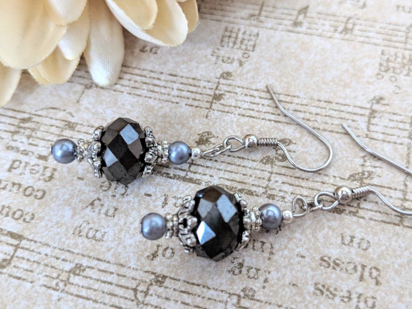 Silber Perlen Ohrringe Nicht Durchbohrt, Kristall Sterling Silber, Winter Hochzeit Schmuck Brautjungfern Geschenk Für Frauen, Geburtstag von chicagolandia