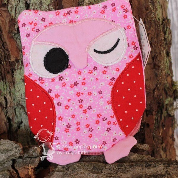 Geldbeutel Eule Rosa/Rot von chicpeppigbunt