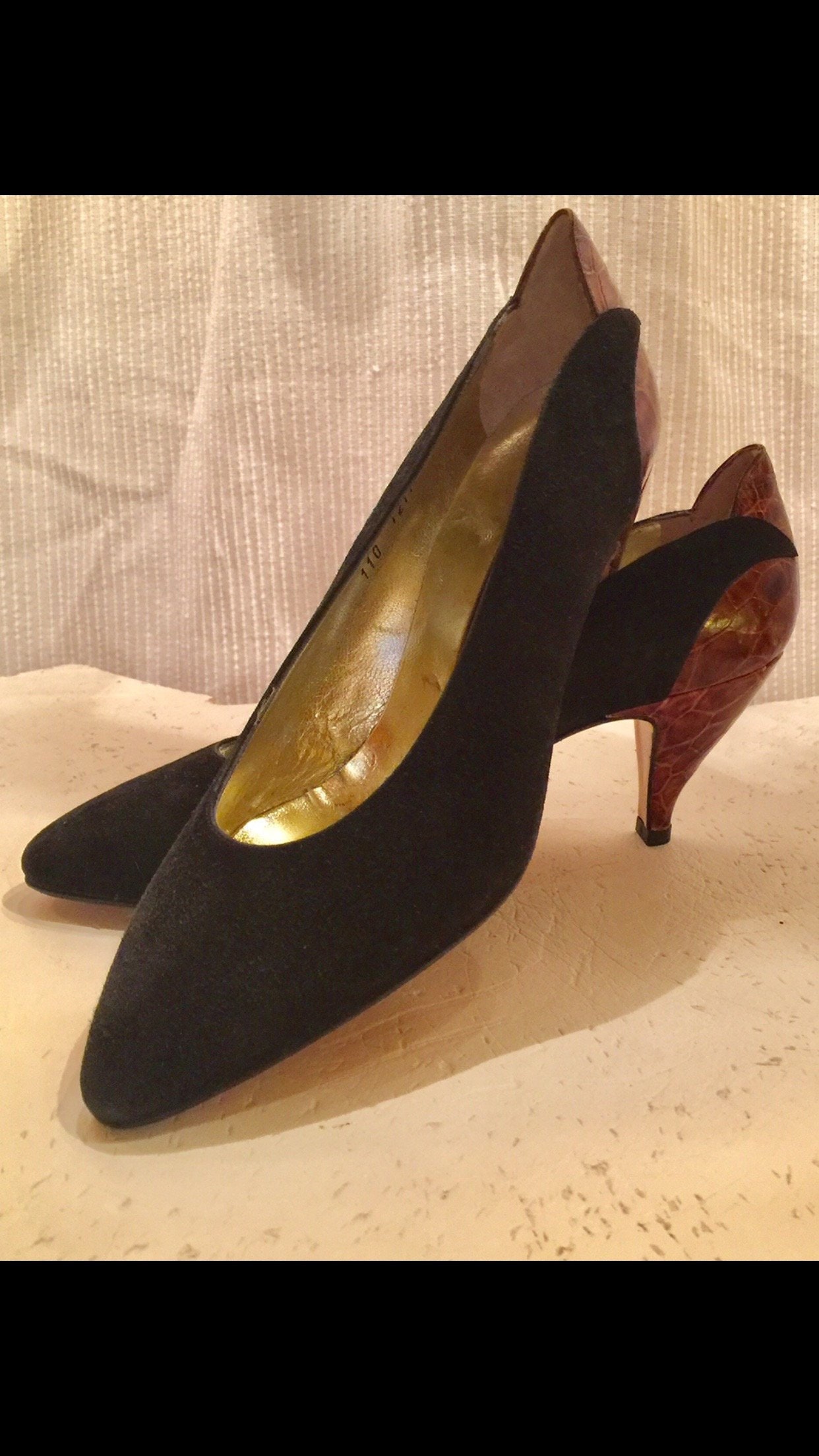 Walter Steiger Wildleder Pumps 60Er Jahre Vintage Designer Schuhe von chicvintageclassics
