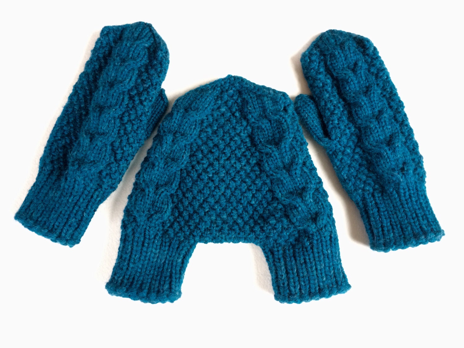 Wolle Paar Handschuhe, Petrolblaue Handgestrickte Handschuhe Für Sie Und Ihn, Geschenk Zur Hochzeit Oder Jahrestag Die Eltern, Gemütliches von chiffonart