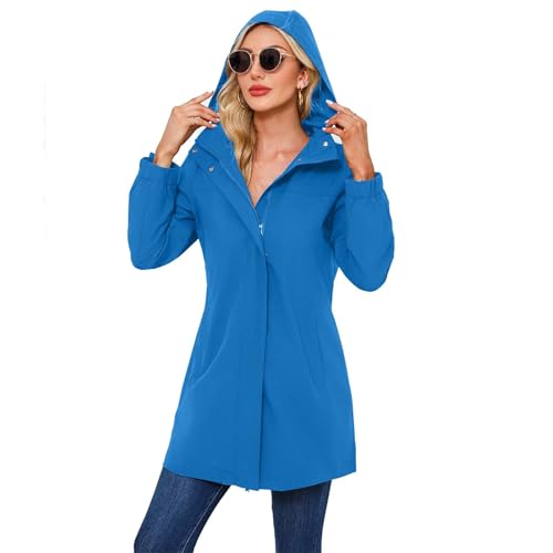 chiguomaoyi Damen Übergangsjacke Wasserdicht Softshellmantel Windbreaker Outdoor Jacke Frühling Mantel von chiguomaoyi