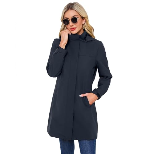 chiguomaoyi Damen Übergangsjacke Wasserdicht Softshellmantel Windbreaker Outdoor Jacke Frühling Mantel von chiguomaoyi