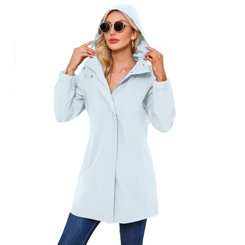 chiguomaoyi Damen Übergangsjacke Wasserdicht Softshellmantel Windbreaker Outdoor Jacke Frühling Mantel von chiguomaoyi