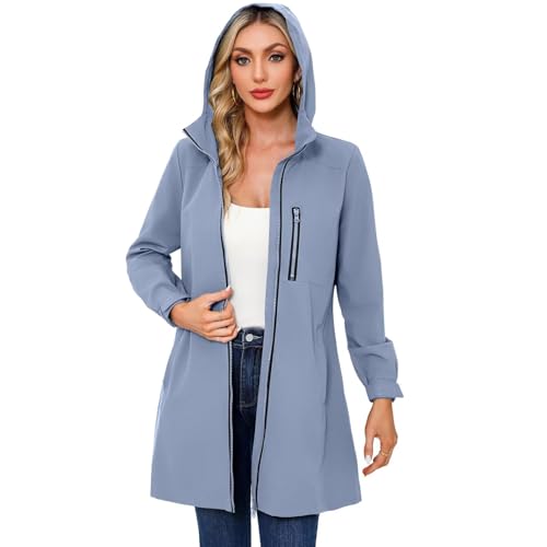 chiguomaoyi Jacke Damen Frühling übergangsjacke Sommerjacke Egenjacke Wasserdicht Softshellmantel Outdoor Jacke von chiguomaoyi
