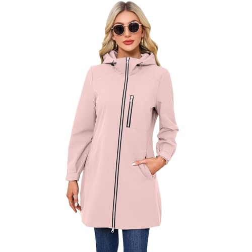 chiguomaoyi Jacke Damen Frühling übergangsjacke Sommerjacke Egenjacke Wasserdicht Softshellmantel Outdoor Jacke von chiguomaoyi