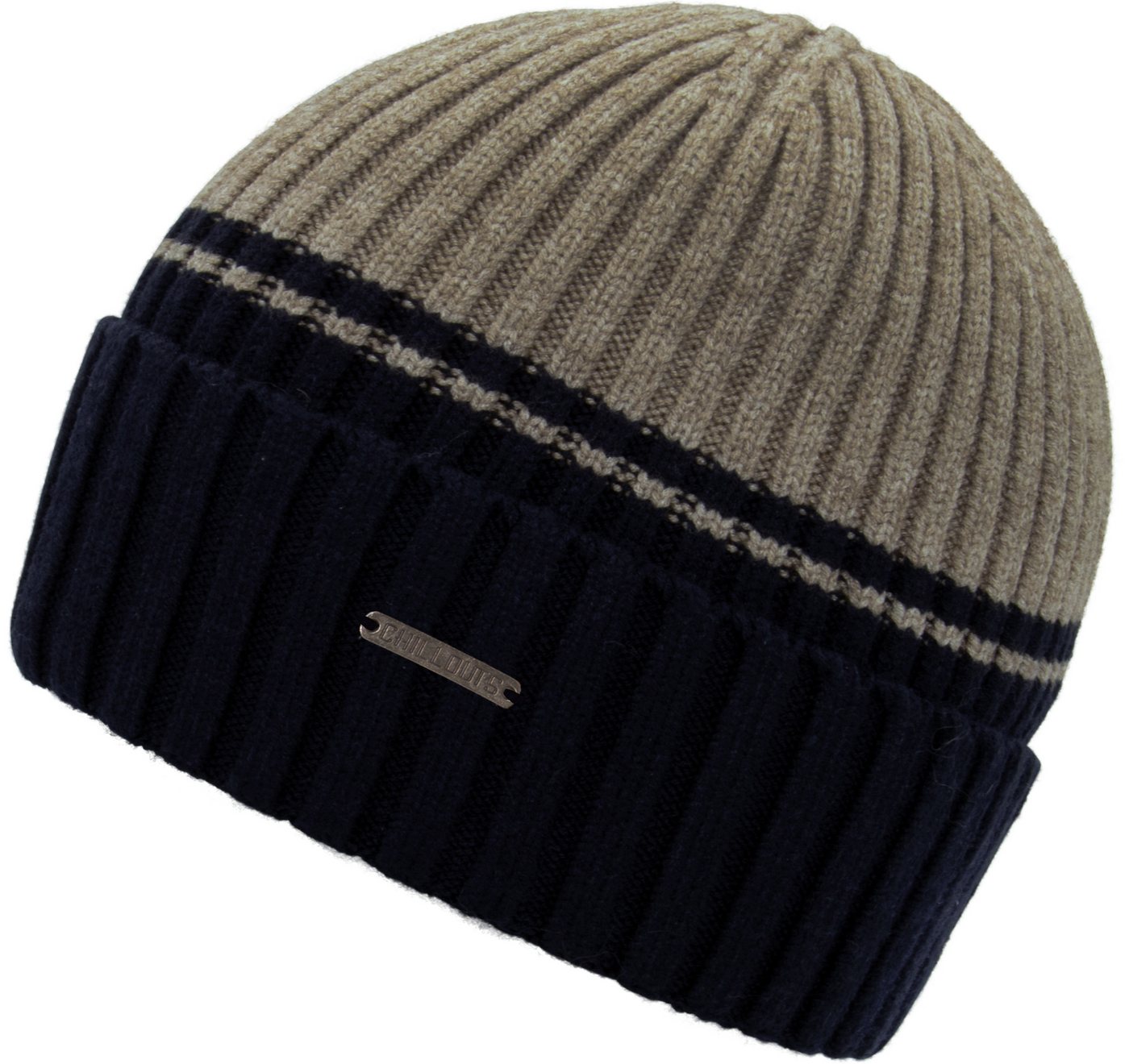 chillouts Beanie Malik Hat Mit Umschlag, zweifarbig von chillouts