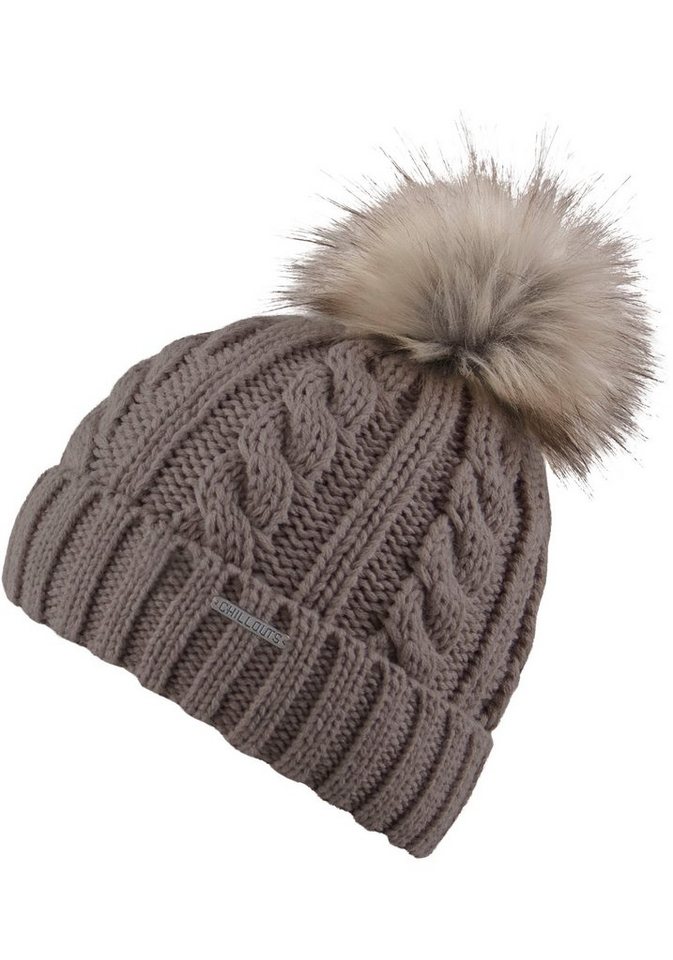 chillouts Bommelmütze Joan Hat Mit Fake-Fur Pom Pom, Zopfmuster von chillouts