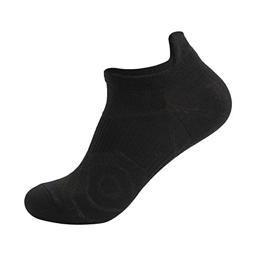 Arbeitssocken Füßlinge low cut Outdoor-Sportsocken für Männer und Frauen, Fitness-Laufsocken, dünne Socken, flacher Schnitt, atmungsaktive Sommersocken, schnell Unsichtbare Kurze (Black, One Size) von chiphop