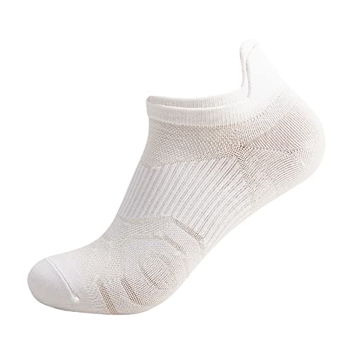 Arbeitssocken Füßlinge low cut Outdoor-Sportsocken für Männer und Frauen, Fitness-Laufsocken, dünne Socken, flacher Schnitt, atmungsaktive Sommersocken, schnell Unsichtbare Kurze (White, One Size) von chiphop