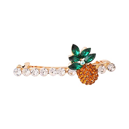 Einfacher -Perlen-Feder-Clip Ananas-Frucht-Clip-Clip-Kopfschmuck-Haarschmuck-Ananas-Haarnadel Spange Damen (A, One Size) von chiphop