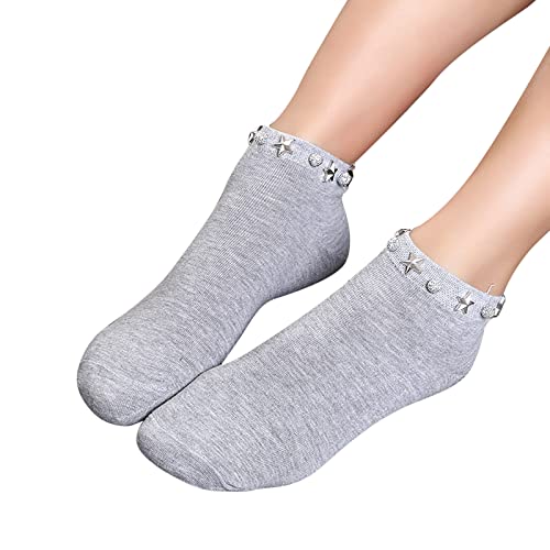 Footies Silicon Sneaker Spitzenknöchelsöckchen Kleidersocken für Damen Sneaker Socken Damen Füßlinge (Grey, One Size) von chiphop