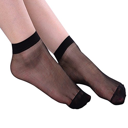 Füßlinge Atmungsaktive Rutschfeste Socken Socken kurzer Schnitt dünn 10 paar Seide Frauen Strümpfe niedrig Ultra elastische Socken Atmungsaktive Herrensocken (Black, One Size) von chiphop