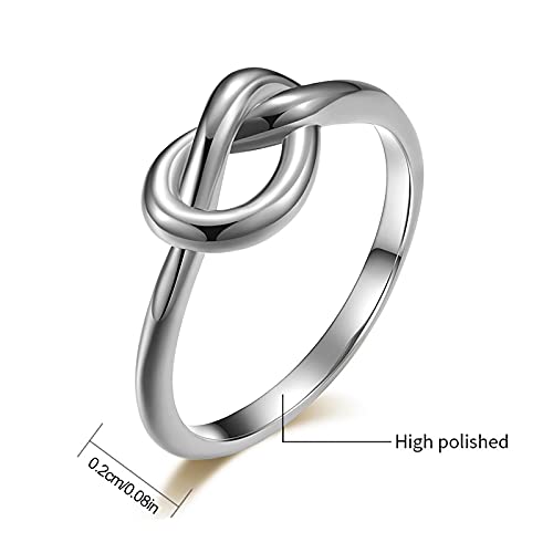 Herz Geschenk Ring Weibliche Stahl Finger Geknotet Ring Männer Frauen Schmuck Ringe Ringe Mit Gravur (White, 9) von chiphop