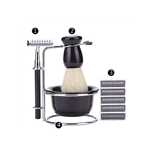 Kit Soap Steel Stand Edelstahl und Pinsel Perfect Shaving for Set Men Cup Rasierpinsel Rasierer Männer Körper (white, One Size) von chiphop