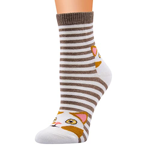 Klein Socken Damen Kurz Lässige Baumwollmuster-Socken für Damen Bequeme Socken mit niedlichem Tierdruck Raupe Nimmersatt Socken (Coffee, One Size) von chiphop