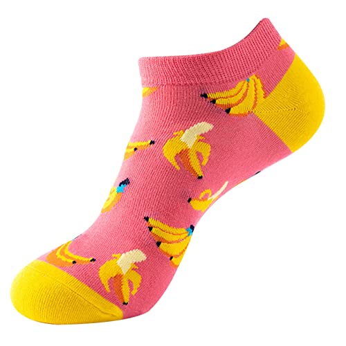 Sneaker Socken Herren Damen Ohne Drückende 2 Paar Damen Neuheit Lustige süße Söckchen 3D-Druckmuster Design Bunte Baumwolle Low Cut Linersocken Sportliche Lässige Herren Crew Socken (D, One Size) von chiphop