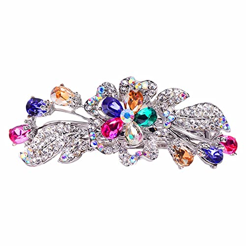 Vintage Strass Hochzeit Haarspange Kristall Cz Haarspangen Lila Kristall Haarspange Cz Haarspange Dekorative Kopfbedeckung Kristall Hochzeit Kopfschmuck Rutschfeste Haarspangen (B, One Size) von chiphop