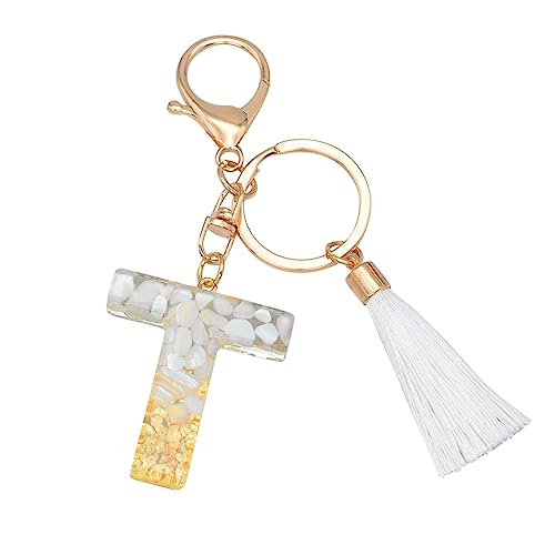 chiphop Amfirst Alphabet Initial Letter Keychain Kit Anhänger für Schlüssel mit Quasten Anhänger Schöne Personalisierter Durchscheinender Kreativer Netter Anhänger Tasche Zusätze von chiphop