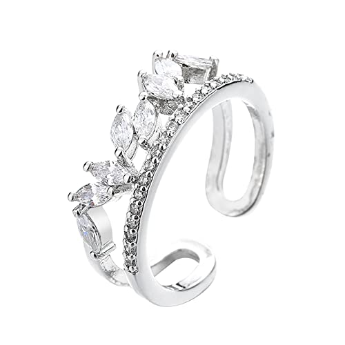 chiphop An Meine Tochter Ring Silber Form Strass Ring verstellbar Silber Blätter Ring minimalistisch Ring Geschenk für sie Ringe Männer Anime (Silver, One Size) von chiphop