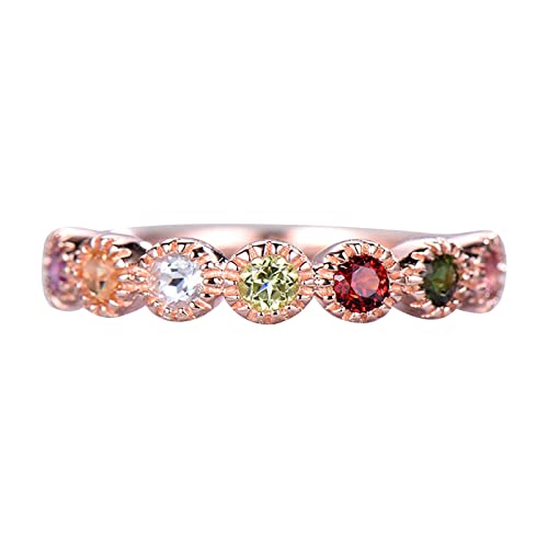 chiphop Arbeiten Sie vorzüglichen farbigen Diamanten Zirkon-Ring für Frauen-Verlobungsring-Schmucksache-Geschenke um Ringelflechte Salbe (Rose Gold, 10) von chiphop