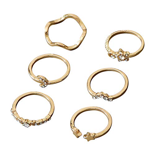 chiphop Europäische amerikanische kalte Ringe mit vergoldetem Satz Ringe Für Damen 585 (Gold, One Size) von chiphop