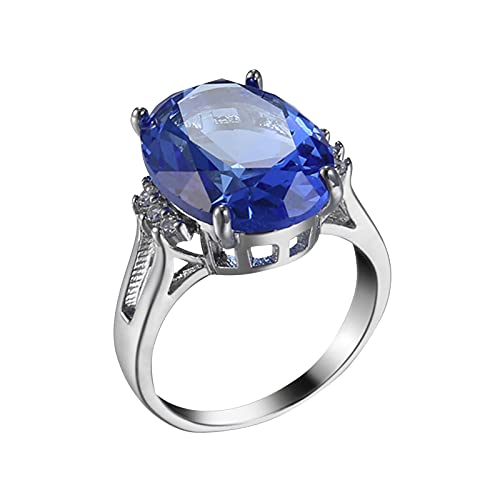 chiphop Frauen Strass Hochzeit Ring Ringe Größe 69 Kupplungsgift Finger Gebiss Ringe (Dark Blue, 9) von chiphop