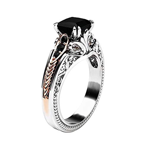 chiphop Juwelier & Mode Hochzeiten schwarzer Edelsteine Ringe der Frauen Größe Ringer Top Damen Fitness (Black, 7) von chiphop