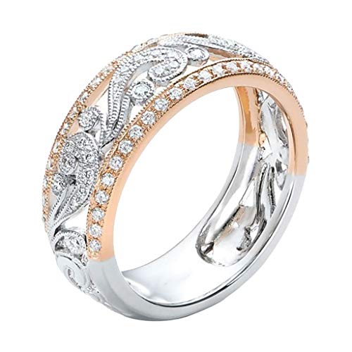 chiphop Luxus-Diamanten Rround-Ausschnitt-Blumen-hohler Ring-Damen-Schmucksache-Geschenk Ringen Kleidung (Silver, 9) von chiphop