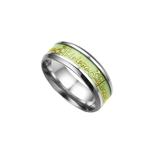 chiphop Pfeifen Der Ringe Ring fluoreszierender Stahl Ringe Liebe Frauen für Männer ewig leuchtende leuchtende Ringringe Ringe Mit Carbon (B, One Size) von chiphop