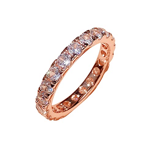 chiphop Rose Gold Frauen Fashion Trend Single Full Diamond Zirkon Ring Damen Schmuck Ringe für Frauen Größe 6 10 Retro Ringe Herren (Rose Gold, 6) von chiphop