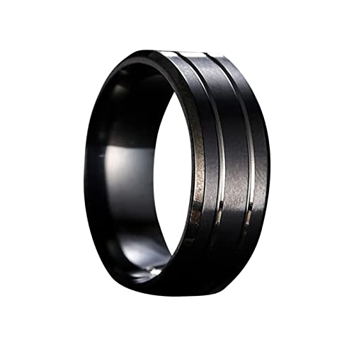 chiphop Titanium of Rings Male Trend Dteel Stainless Version Rold Herren Koreanische Ringe Stahlringe Ringe Messen (Black, 10) von chiphop