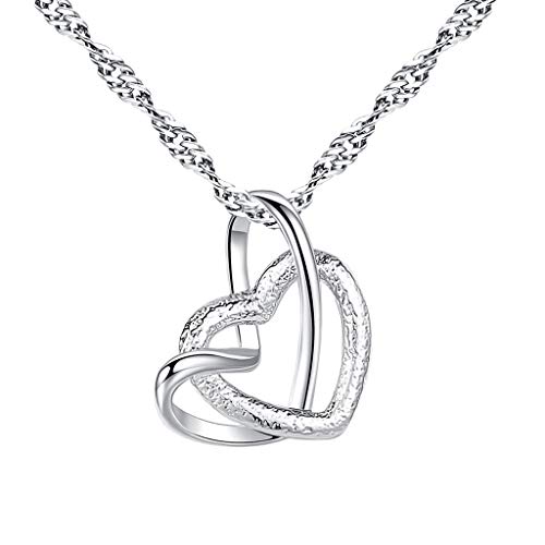 chiphop Türkei Halskette Herren Anhänger Lady Halskette Herz Kette frostet Doppel eleganten Halsketten Ritzel Reflektoren Anhänger Kinder (f-Silver, One Size) von chiphop