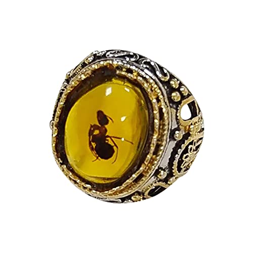 chiphop Vintage Große Oval Naturstein Ringe Herren Vintage Intarsien Gelb Rot Zirkon Ringe Damen Eheringe Damen Ringe Modeschmuck Breit Sexy (Yellow, 13) von chiphop