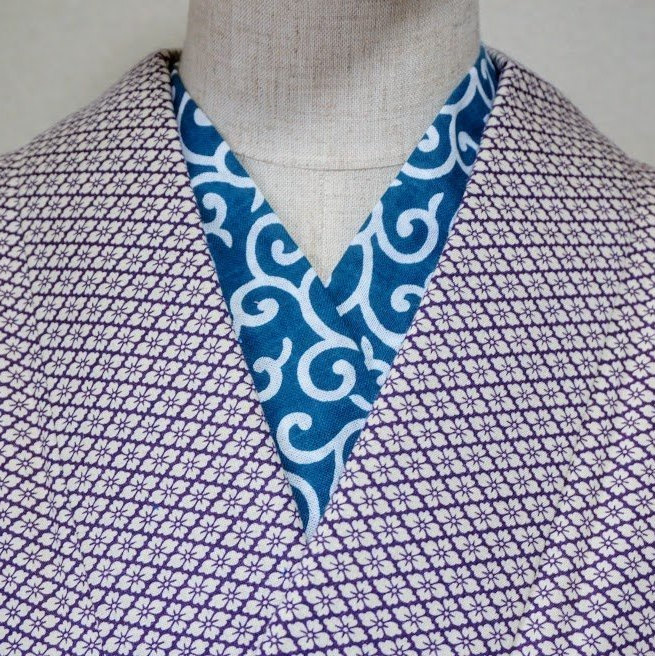 Han Eri Baumwolle Waschbar 17x90cm .. Karakusa Grün, Für Kimono, Yukata von chirimenbunny