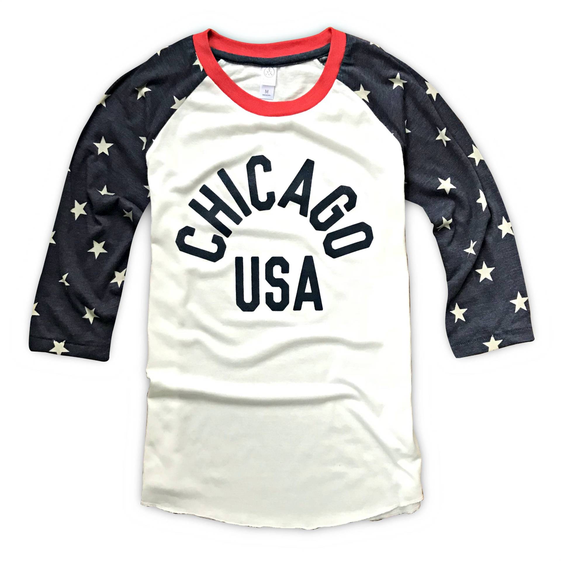 Chicago Usa Amerika Tri-Blend Raglan T-Shirt von chitownclothing