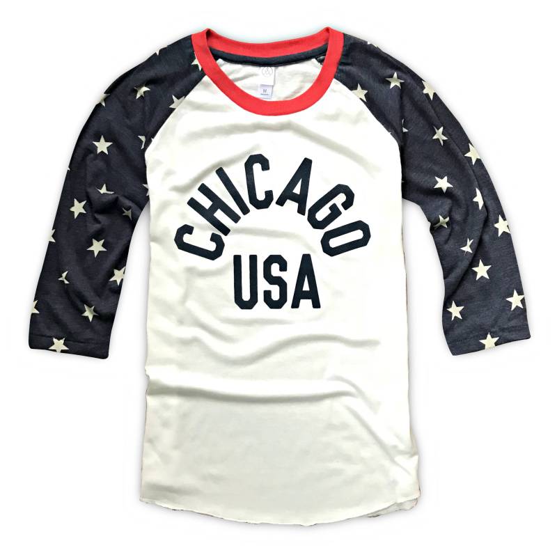 Chicago Usa Amerika Tri-Blend Raglan T-Shirt von chitownclothing