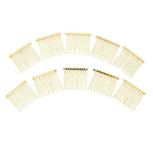 chiwanji 10 teilig Mode Vintage aus aus Einsteckkamm Haarkamm Steckkamm Haarschmuck Haar Accessoires für Damen, Gold von chiwanji