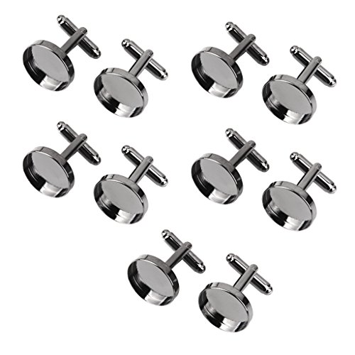 chiwanji 10pcs 16mm Vintage Round Blank Einstellungen Base Pad Manschettenknöpfe DIY Manschettenknöpfe von chiwanji