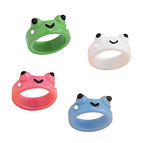 chiwanji Frosch Ringe Set Cartoon Tier Stapelbar Passende Ringe Mädchen von chiwanji