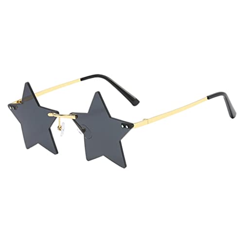 chiwanji Stern Sonnenbrille, Unregelmäßige, Outdoor Reiseparty, Einzigartige Brille, schwarzgrau von chiwanji